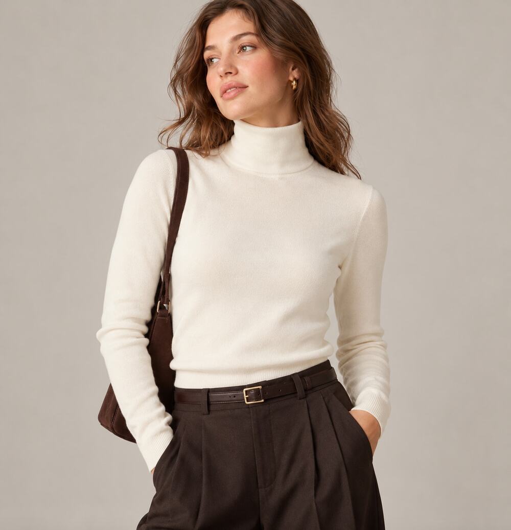 J.CREW Carolyn Turtleneck sweater in merino wool in Ivory Size Small CM709 NWT
